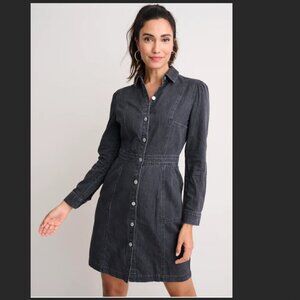 UNTUCKit Denim Annie Shirt Dress, Women's size 10 Black